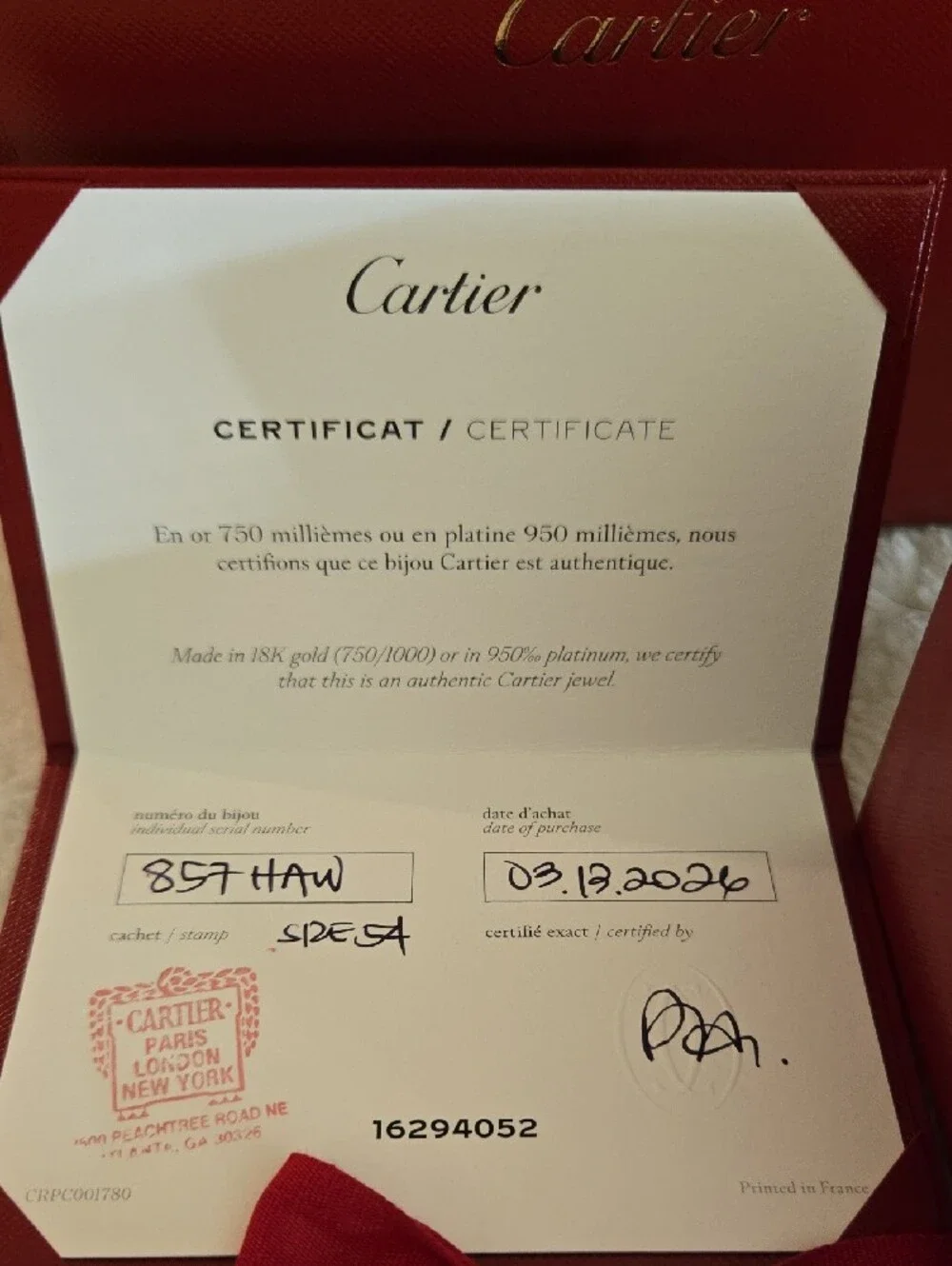 *Authentic**Giftable* Cartier Gold Love Ring